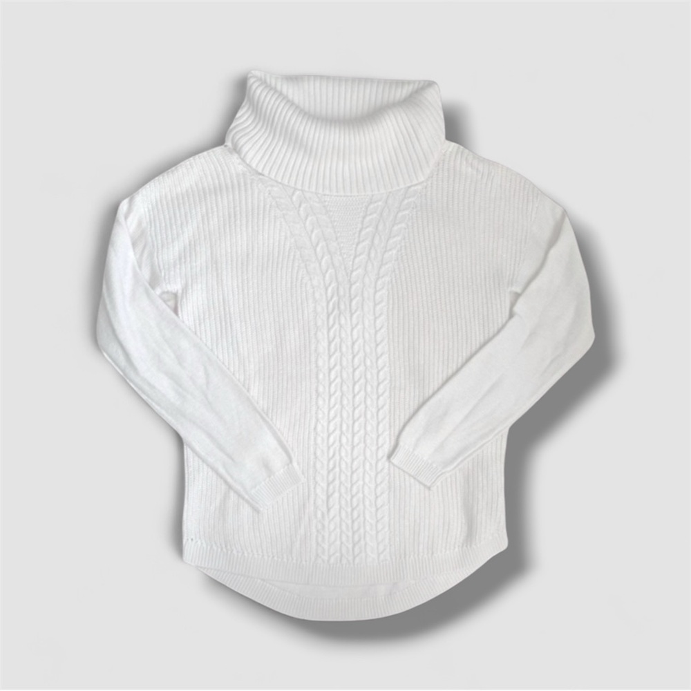 Banana Republic Cowl Neck Cable Knit Sweater Winter Cream Long Sleeve Women’s S